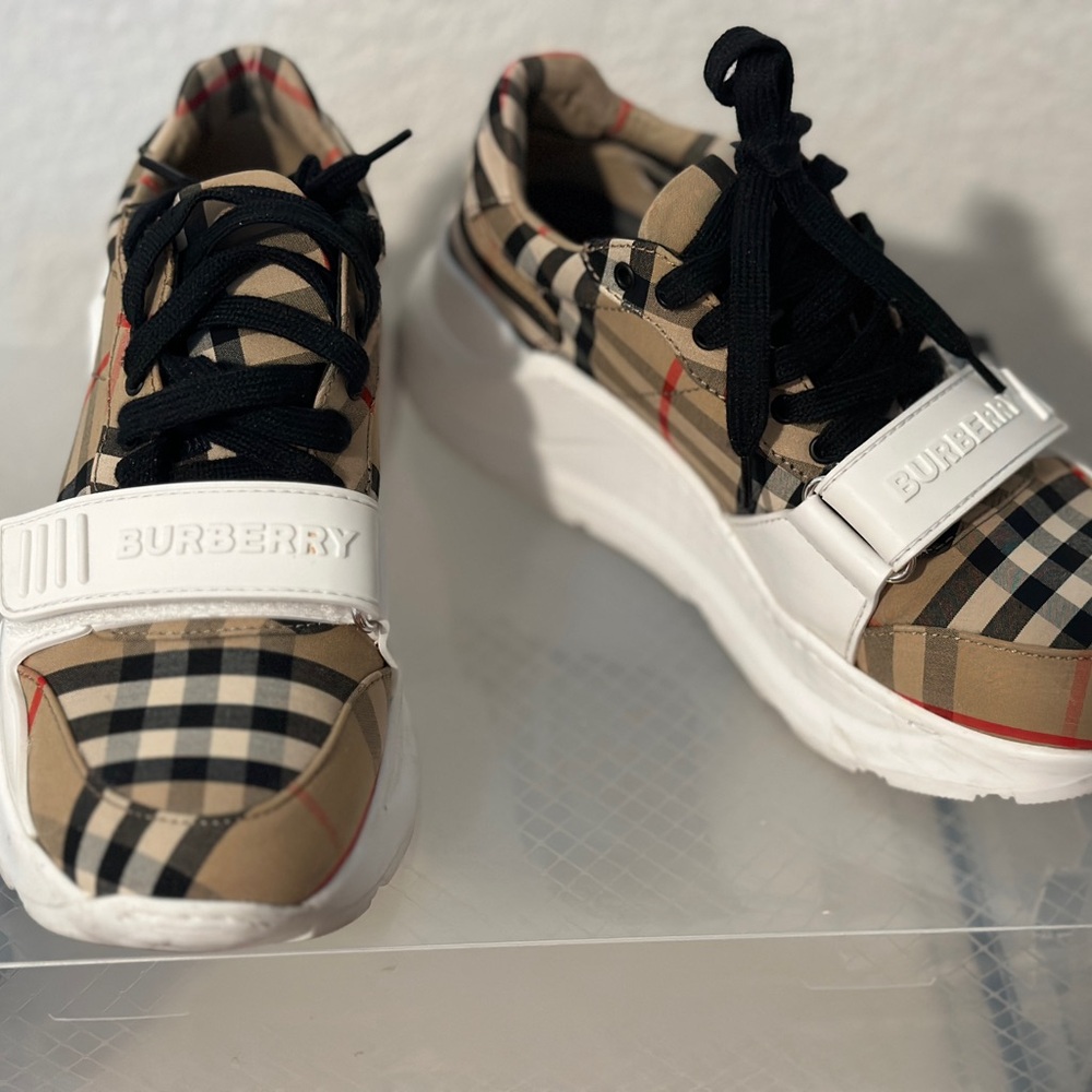 Burberry  Checkered Sneakers - Black and White